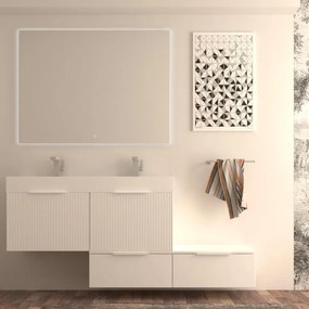 Cassetti in truciolare Modula BADEN HAUS L 120 x L 45 cm bianco opaco frontale liscio