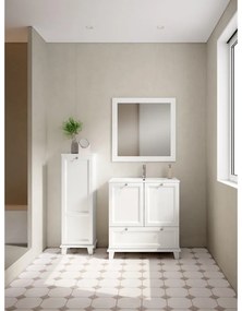 Mobile da bagno sotto lavabo VISOBATH Unike grigio laccato opaco L 82.7 x H 85 x P 46 cm 1 cassetto 2 ante, lavabo posizionabile centralmente non incluso