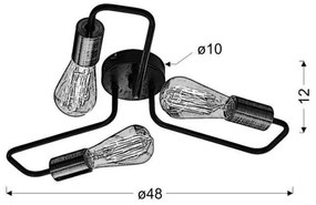 Lampadario a plafone HERPE 3xE27/60W/230V