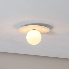 TK Lighting Plafoniere Pixie, bianco, vetro, Ø 25 cm, sfera, G9