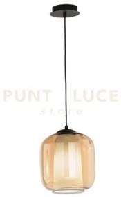 Sospensione bonnie 2 vetro ambra 1 luce attacco e27 d.22cm h.26cm
