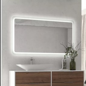 Specchio led 140x80 cm con cornice illuminante modello KA1400 - KAMALU