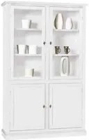 Libreria vetrina classica in legno bianco 120x41x187h