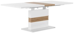 Tavolo da pranzo estensibile legno chiaro e bianco 160/200 x 90 cm SANTANA Beliani