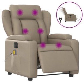 Poltrona reclinabile massaggio elettrica cappuccino similpelle