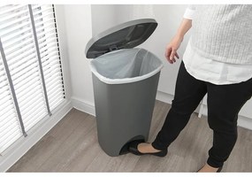Bidone a pedale in plastica nera 50 l - Addis