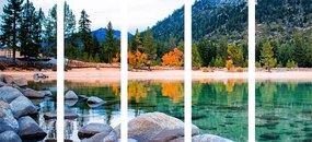 Quadri 5 pezzi – Lago in una natura splendida