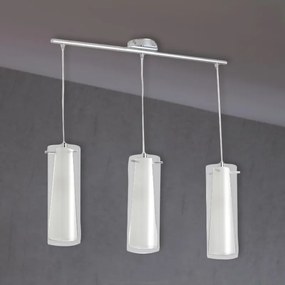 Lampadario Neoclassico Pinto bianco paralume trasparente 3x E27 Ø0cm EGLO