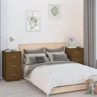 Comodini 2 pz Miele 40x40x75 cm in Legno Massello di Pino cod 9505