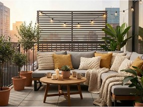 Paravento da balcone in legno colore naturale 153x185 cm - Hartman