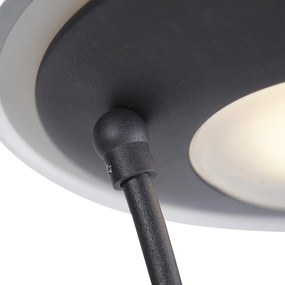 Lampada da terra moderna nera con braccio di lettura incl. LED - Ibiza