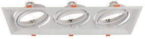Faro da Incasso Orientabile Bianco - 3 lampade AR111 Foro 460x160mm