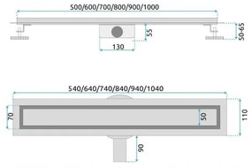 REA-G7803 - Canalina di scarico NEOX PRO 80 cm in acciaio inox/nero