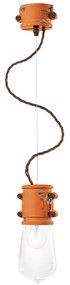 Lampadario Vintage Urban Ferro E Ceramica Arancio 1 Luce E27 12Cm