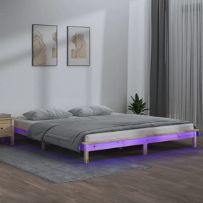 Giroletto Con Led 120x190 Cm Small Double İn Legno Massello /