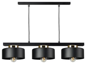 Lampadario a sospensione con cavo IGNIA 3xE27/60W/230V nero/oro
