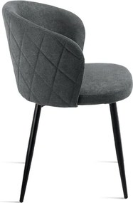 Sedia imbottita in tessuto Grigio Scuro e sruttura in metallo RUMBLE 2 sedie