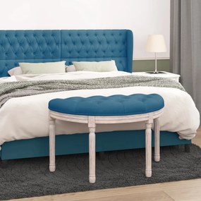 Panca blu 81,5x41x49 cm in velluto