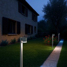 Paletto da Giardino Solare Grigio da 100cm IP54 in Alluminio Colore Bianco Naturale 4.000K