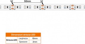 Striscia LED 24V 144W/m Luce Gialla - IP54 - 5 metri