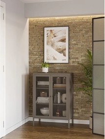 Armadietto grigio in metallo 70x100x40 cm Fayna – Marckeric