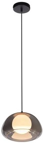 Lampadario Design Marina nero paralume fumo G9 Ø24.5cm NOVECENTO