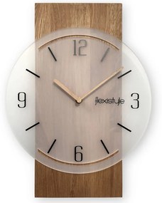 Orologio da parete in legno di quercia GEOMETRIC - vetro al latte