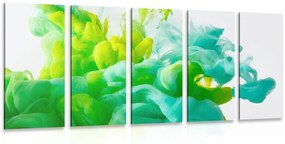 Quadri 5 pezzi – Inchiostro in tonalità verde