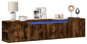 Mobile Tv A Parete Con Led Rovere Fumo 180x31x39,5 Cm /