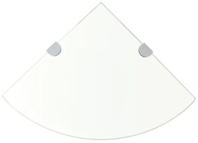 Scaffali angolari 2 pz supporti cromati e vetro 35x35 cm