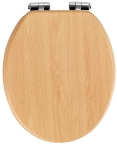 WENKO 22979100 - sedile WC Faggio naturale 35,5x42,5 cm marrone/argento