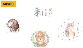 Set di quadri – Animali in tonalità tenui