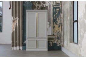 Armadio grigio chiaro in pino massiccio 110x215x44 cm Organize – WOOOD