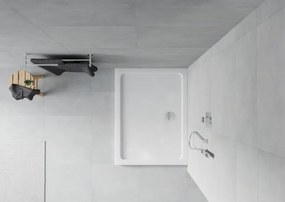 Mexen Flat piatto doccia rettangolare slim 100 x 90 cm, bianco, sifone cromato - 40109010