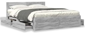 Giroletto Testiera Grigio Sonoma 160x200 Cm Legno Multistrato /