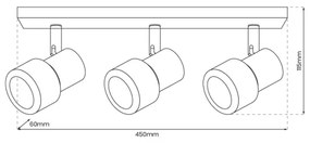 Faretto CINO 3xGU10/8W/230V nero