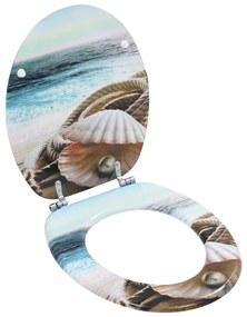 Tavoletta Wc Con Coperchio Mdf Design A Conchiglie /