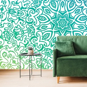 Carta da parati – Mandala blu-verde