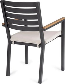 Sedie da esterno in set color antracite in metallo 4 pz Henna – Bizzotto