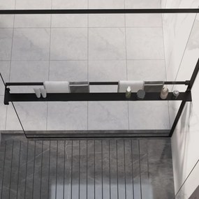 Mensola Doccia A Parete Per Doccia Walk-in Nera 115cm Alluminio /