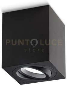 Gfa332- faretto h. 9,6cm quadrato nero orientabile in alluminio 1 l...