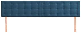 Testiera 2 pz blu scuro 80x5x78/88 cm in velluto