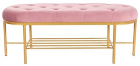 Panca DKD Home Decor 100 x 35 x 40 cm Rosa Dorato Metallo