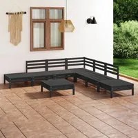 Set Salotto da Giardino 8 pz in Legno Massello di Pino Nero 3082656