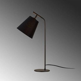 Lampada da tavolo nera con paralume in tessuto (altezza totale 67 cm) Salihini – Opviq lights