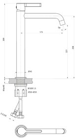 Sapho - Rubinetto del lavandino ICONIC 30,9 cm cromo lucido