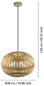 Eglo 49771 - Lampada a sospensione AMSFIELD 1xE27/60W