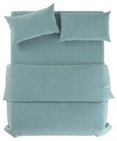 Set copripiumino e federa azzurro in lino per letto singolo 135x200 cm Aqua – Native Natural