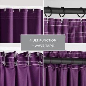 Tenda parzialmente oscurante viola in velluto 140x270 cm Pleat – Restilo