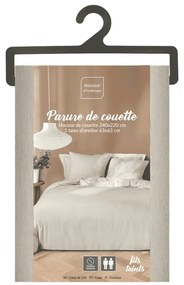 Set copripiumino e federa beige in microfibra per letto matrimoniale ed esteso 240x220 cm Azura – douceur d'intérieur